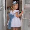 Picture of PRE ORDER Miranda Girls Rosette Headband/Hair Clip - Blue White