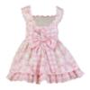 Picture of Miranda Girls Check & Floral Ruffle Dress - White Pink