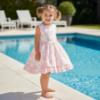 Picture of Miranda Girls Check & Floral Ruffle Dress - White Pink