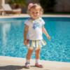 Picture of Miranda Baby Girls Stripe Ruffle Jam Pant Set X 2 - White Lemon Blue