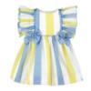 Picture of Miranda Baby Girls Stripe Ruffle Dress - White Lemon Blue