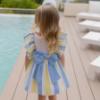 Picture of Miranda Girls Wide Stripe Ruffle Dress - White Lemon Blue