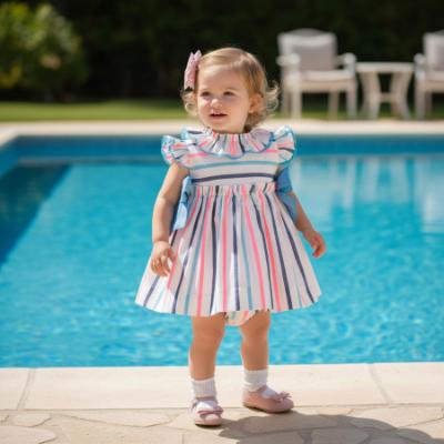 Picture of Miranda Baby Girls Ruffle Dress & Panties Set X 2 - Multi Stripe