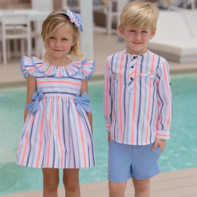 Picture of Miranda Girls Double Ruffle & Bow Dress - Multi Stripe