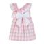 Picture of PRE ORDER Miranda Girls Ruffle Shoulder Check Dress - White Pink