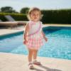 Picture of PRE ORDER Miranda Baby Girls Check Skirted Jam Pant Set X 2 - White Pink