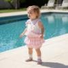 Picture of PRE ORDER Miranda Baby Girls Check Skirted Jam Pant Set X 2 - White Pink