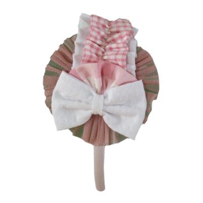 Picture of PRE ORDER Miranda Girls Check Rosette Headband/Hair Clip - Pink
