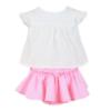 Picture of PRE ORDER Miranda Baby Girls Fluor Gingham Skirted Jam Pant Set X 2 - White Neon Pink