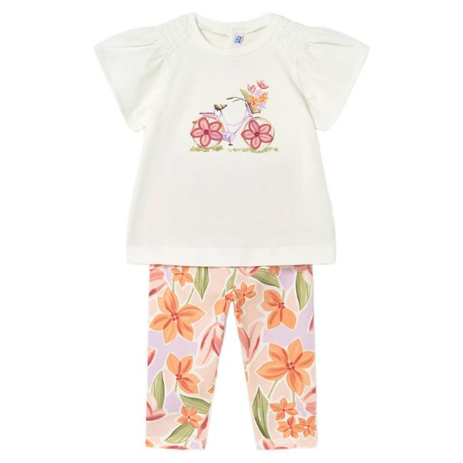 Picture of Mayoral Toddler Girls Summer Blossom Leggings Set X 2 - Pink Blossom