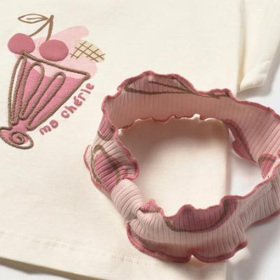 Picture of Mayoral Toddler Girls Summer Cherry Leggings Set With Headband X 3 - Cream Pink