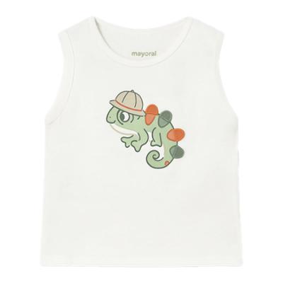 Picture of Mayoral Toddler Boys Summer Chameleon Print Top & Shorts Set X 2 - Cream Green
