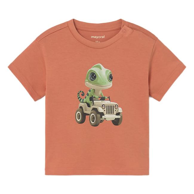 Picture of Mayoral Toddler Boys Summer Chameleon Print T-Shirt - Orange Green