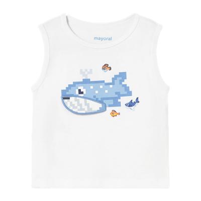 Picture of Mayoral Toddler Boys Summer Fish Print Top & Shorts Set X 2 - White Blue