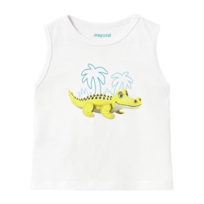 Picture of Mayoral Toddler Boys Summer Crocodile Print Top & Shorts Set X 2 - White Aquamarine