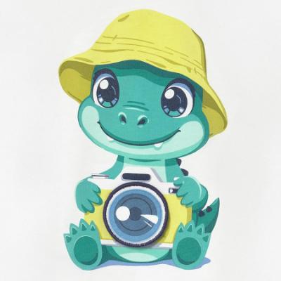 Picture of Mayoral Toddler Boys Summer Crocodile Print T-Shirt - White Aquamarine