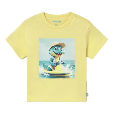 Picture of Mayoral Toddler Boys Summer Crocodile Print T-Shirt - Yellow Aquamarine