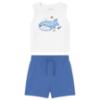 Picture of Mayoral Toddler Boys Summer Fish Print Top & Shorts Set X 2 - White Blue