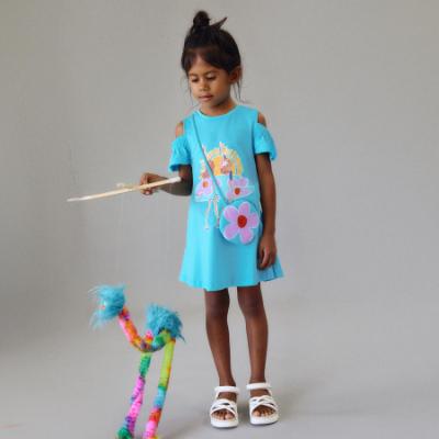 Picture of Mayoral Girls Summer Dress & Bag Set X 2 - Blue