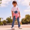 Picture of Mayoral Girls Summer Handbag Top & Flared Heart Legging Set X 2 - White Blue