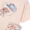 Picture of Mayoral Girls Summer Cowboy Hat Top & Floral Legging Set X 2 - Beige Blue
