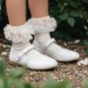 Picture of PRE ORDER Daga Girls Twinkle Flight Ankle Socks With Tulle - White Beige