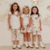 Picture of PRE ORDER Daga Girls Twinkle Flight Ankle Socks With Bow - White Beige