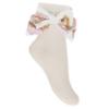 Picture of PRE ORDER Daga Girls Twinkle Flight Ankle Socks With Bow - White Beige