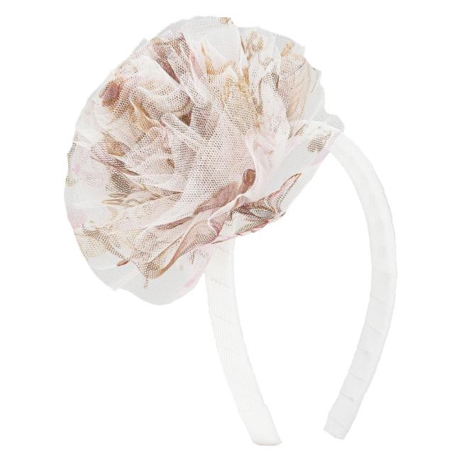 Picture of PRE ORDER Daga Girls Twinkle Flight Fabric Rose Hairband - White Beige