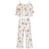 Picture of PRE ORDER Daga Girls Twinkle Flight Ruffle Top & Wide Trousers Set X 2 - White Beige