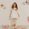 Picture of PRE ORDER Daga Girls Twinkle Flight Ruffle Tunic & Leggings Set X 2 - White Beige
