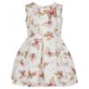 Picture of PRE ORDER Daga Girls Twinkle Flight Print Poplin Dress  With Big Bow - White Beige