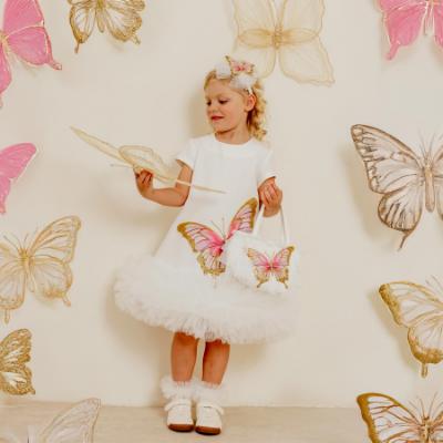 Picture of PRE ORDER Daga Girls Twinkle Flight Iconic A Line Tulle Hem Dress - White Beige