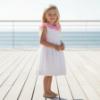 Picture of PRE ORDER Miranda Girls Fluor Gingham Ruffle Dress - White Neon Pink