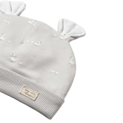 Picture of Mayoral Newborn Baby Unisex Duck Print Onesie Hat Bib Gift Set  X 3 - White Beige Grey