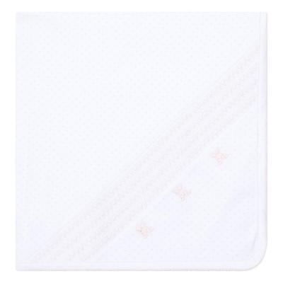 Picture of Deolinda Baby Girls Confetti Smocked Cotton Jersey Blanket - White Pink