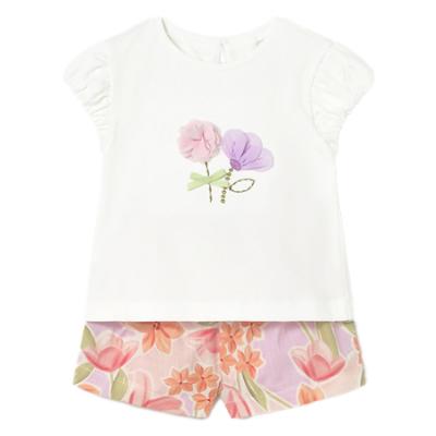 Picture of Mayoral Toddler Girls Summer Blossom Shorts Set X 2 - Blossom Pink