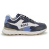 Picture of BOSS Boys Mini Me Lace Up Logo Trainers - Navy
