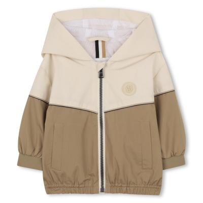 Picture of BOSS Toddler Boys Mini Me Hooded Windbreaker - Dark Stone