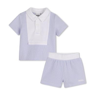 Picture of BOSS Baby Boys Polo & Shorts Gift Box Set X 2  - Pale Blue