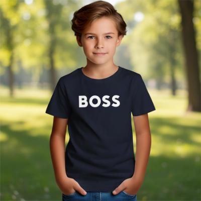 Picture of BOSS Boys Short Sleeve T-Shirt - Navy Blue