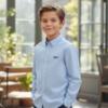 Picture of BOSS Boys Long Sleeve Traditional Oxford Cotton Shirt - Blue