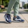 Picture of BOSS Boys Mini Me Lace Up Logo Trainers - Navy