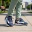 Picture of BOSS Boys Mini Me Lace Up Logo Trainers - Navy