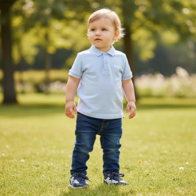 Picture of BOSS Toddler Boys Stone Wash Denim Trousers - Dark Blue