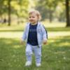 Picture of BOSS Baby Boys T-shirt Jogger & Hoody Gift Box Set X 3  - Pale Blue