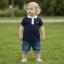Picture of BOSS Toddler Boys Mini Me Short Sleeve Polo - Navy Blue Multi