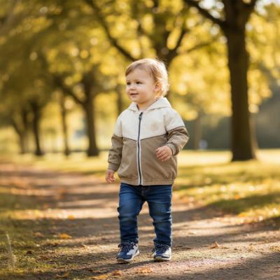 Picture of BOSS Toddler Boys Mini Me Hooded Windbreaker - Dark Stone