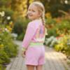 Picture of Billie Blush Girls Summer Girl Sequin Sweatshirt & Shorts Set x 2 - Pink Neon Multi