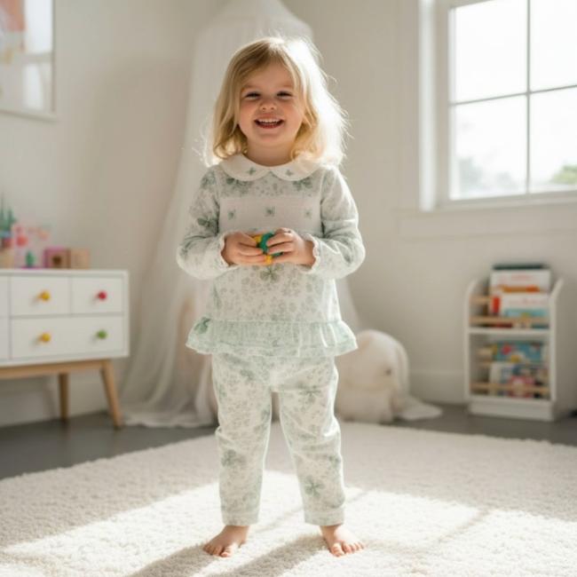 Picture of Beau KiD Girls Smocked Pyjamas Set X 2 - Mint Green
